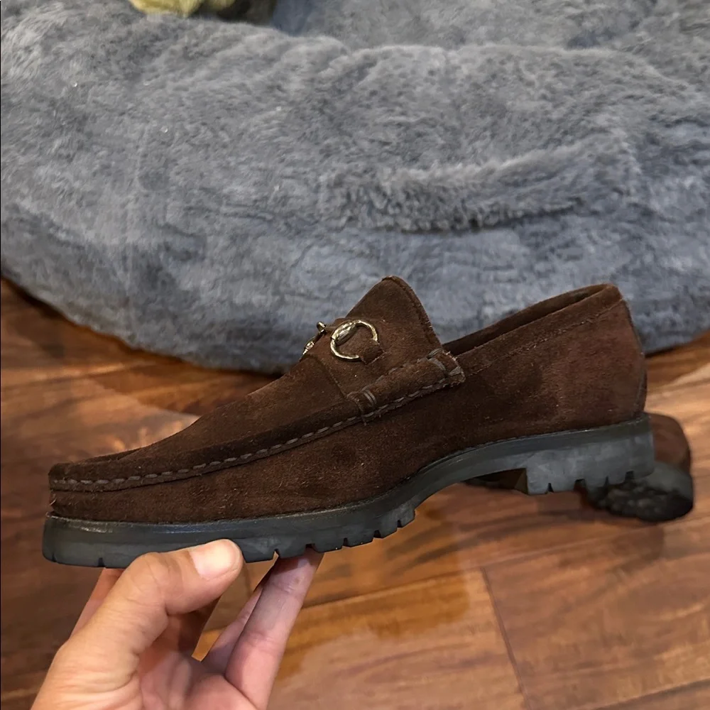 Gucci Women's Brown Suede Loafers - Picture 5 of 16